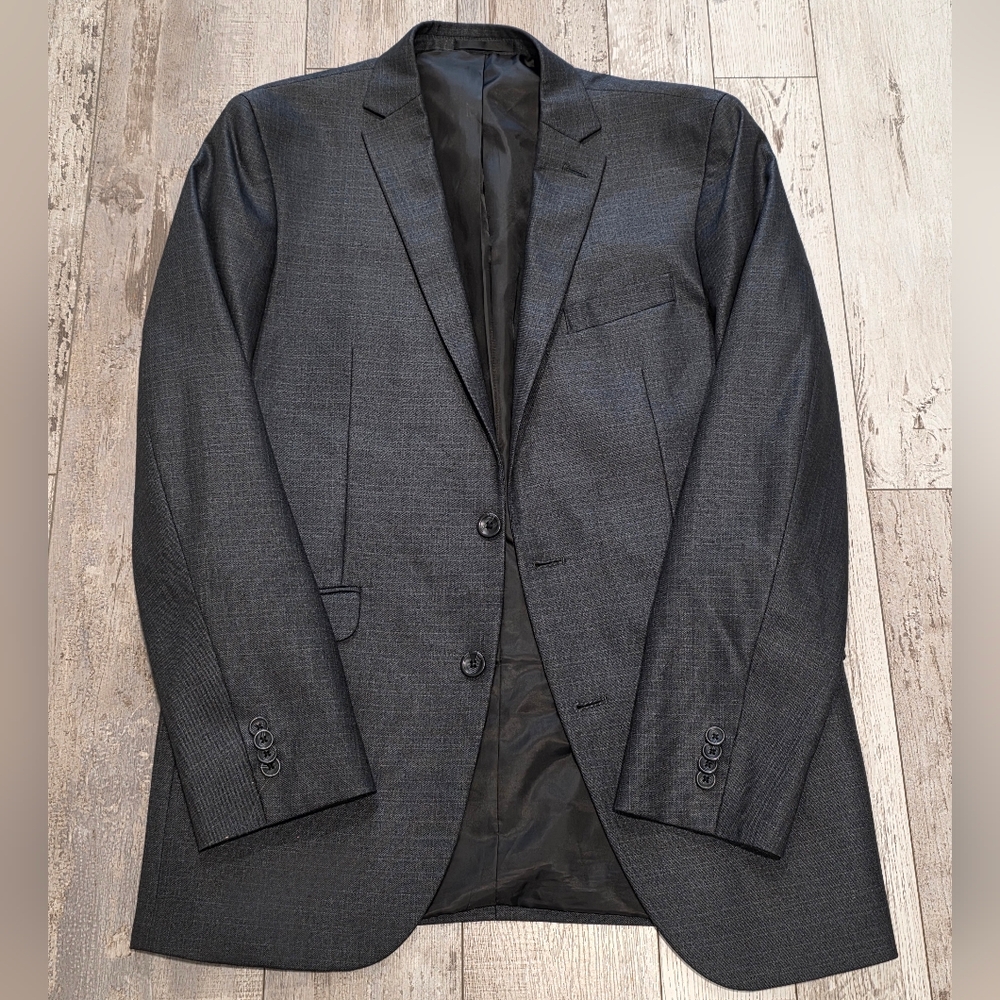 40L Men's Kenneth Cole Techni-Cole Blazer Patterned Gray Flex Fit Sport Coat